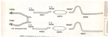 Exhaust system Header-Back 65-66 Mustang